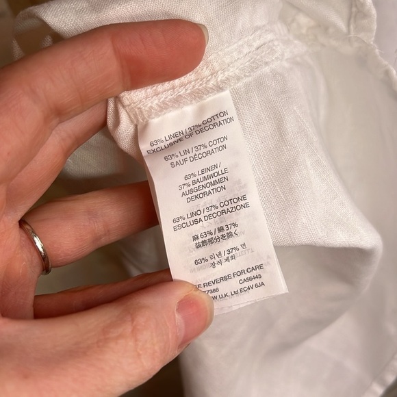 J. Crew White Embroidered Design Sleeveless Linen and Cotton Top, Women Size 0 - Picture 8 of 9